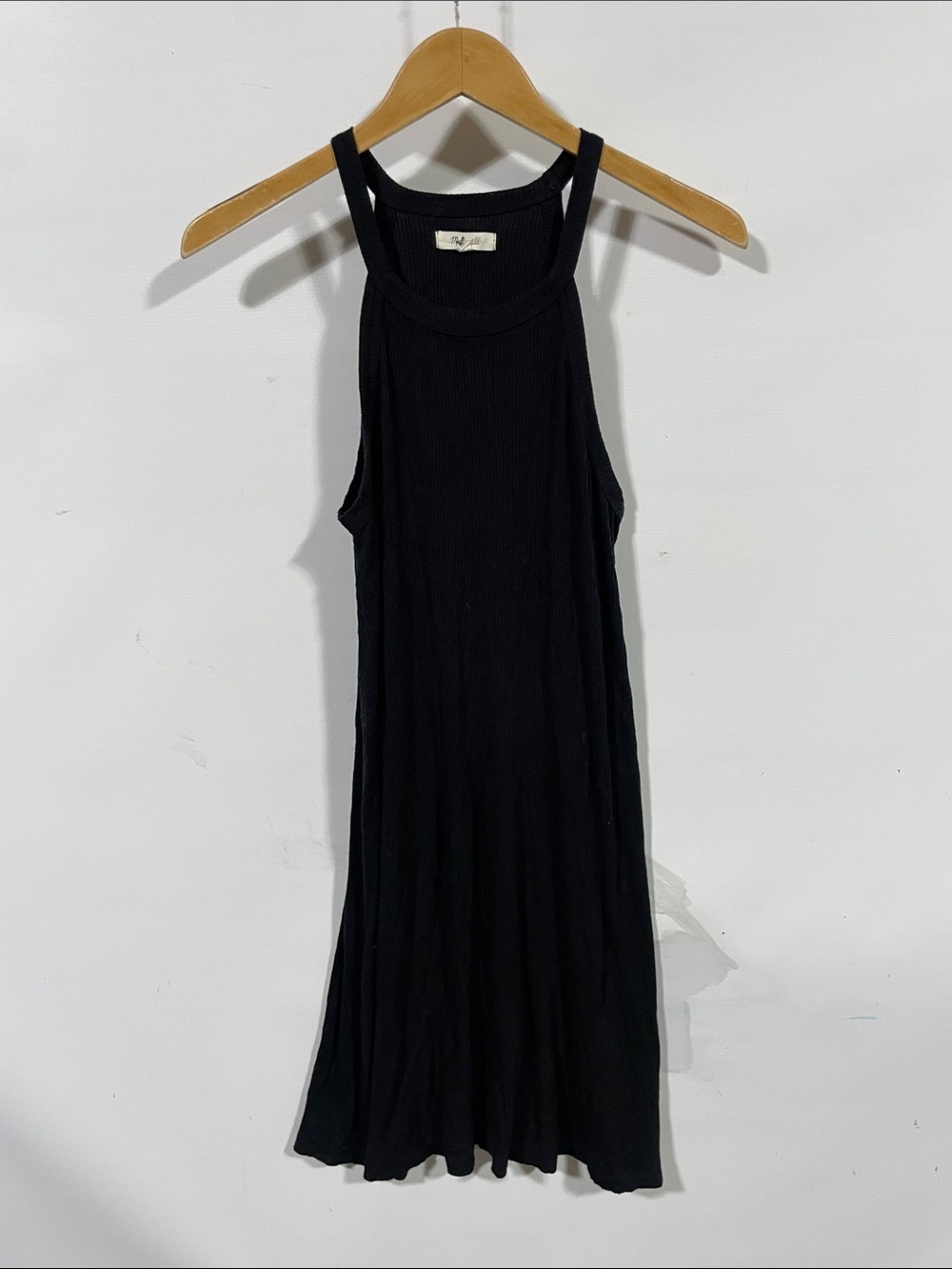 Madewell Black Ribbed Tank Dress
